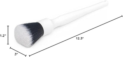 Detail Factory - Synthetic Detailing Brush Set - Ultra-Soft Interior Car Cleaning Brushes for, Screens, Emblems, & Tight Spaces - White