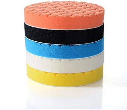 5Pcs 3inch 4inch 5inch 6inch 7inch Buffing Sponge Polishing Pad Kit Waxing for Car Polisher (6inch)