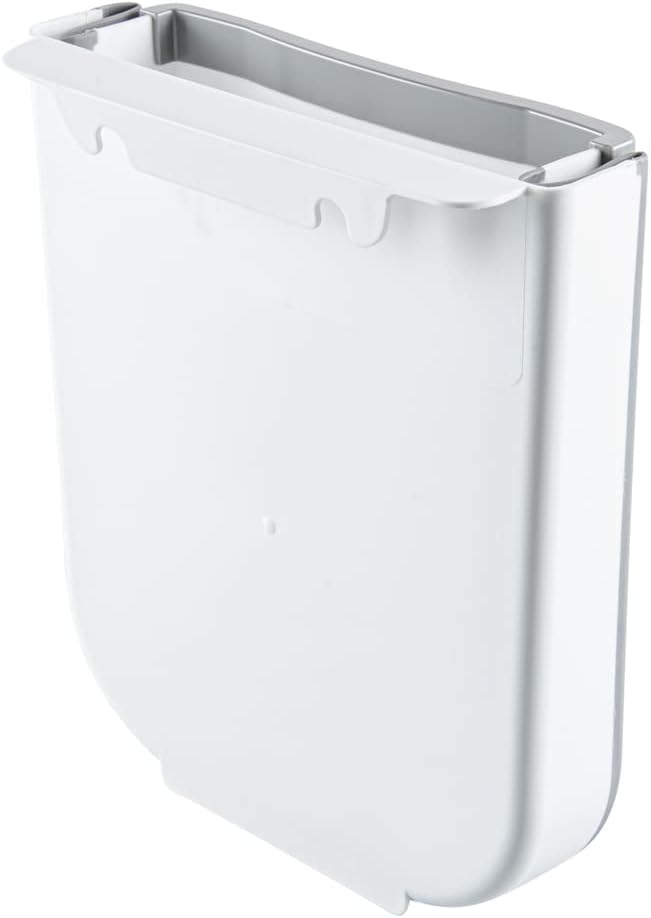 Restaurantware RW Base 11.4 x 10 x 7.1 Inch Foldable Trash Bin 1 Collapsible Garbage Can - Mountable U-Shaped Slot Gray Plastic Trash Can Detachable Retainer Plate With Fixed Feet