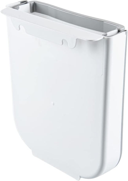 Restaurantware RW Base 11.4 x 10 x 7.1 Inch Foldable Trash Bin 1 Collapsible Garbage Can - Mountable U-Shaped Slot Gray Plastic Trash Can Detachable Retainer Plate With Fixed Feet