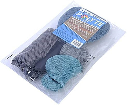 Polyte Pivoting Windshield Glass Cleaning Tool Extendable Aluminum Handle w/3 Premium Microfiber Covers, Spray Bottle, Mesh Bag, Triangle Shaped Plate
