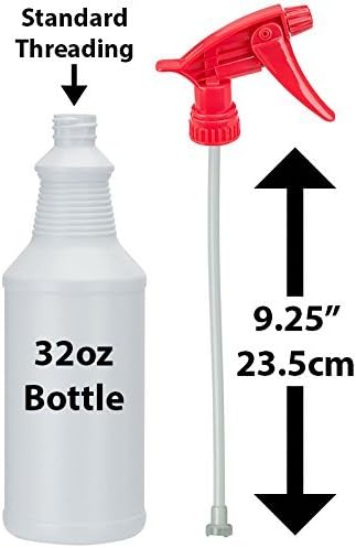 Chemical Resistant Spray Head 12 Pack. Industrial Sprayer Perfect for Auto/Car Detailing Supply & Janitorial Cleaners. Heavy Duty Low-Fatigue Trigger & Nozzle Replacement Fits 32oz Bottle