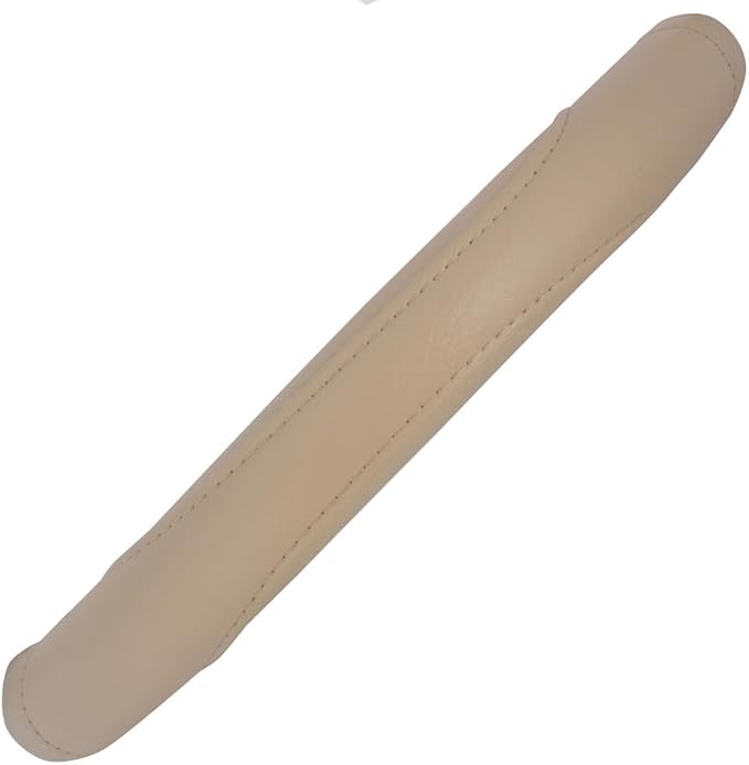 BDK Ergonomic Grip Steering Wheel Cover - Leather Performance Grip for Standard Size Wheels 14.5-15 inch Beige