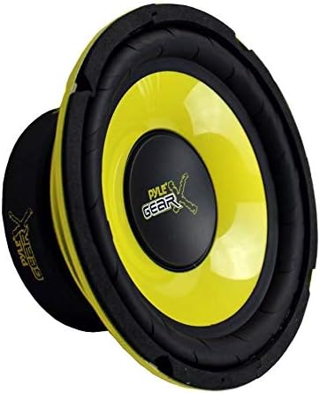Pyle 6.5 Inch 1200 Watt Car Audio Mid Bass Midrange Subwoofer Speaker Set with Yellow CD P P Cone, 4 Ohm Impedance, and Edge Suspension, 2 Pair