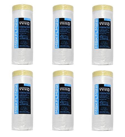 VViViD Chemical Grade Heavy-Duty Self-Adhesive Tape and Drape Masking Film Plastic Drop Cloth (12 Pack (60" x 108ft))
