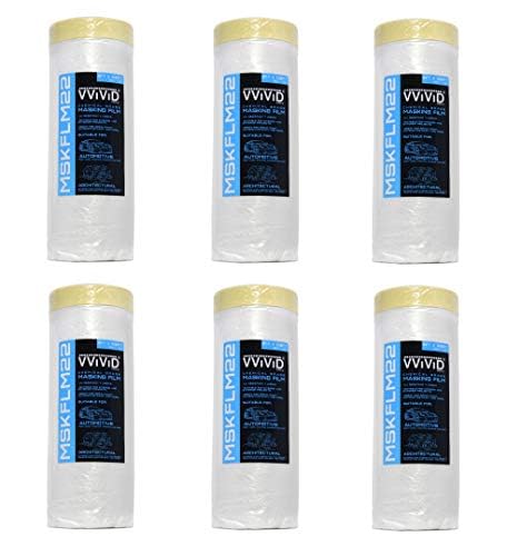 VViViD Chemical Grade Heavy-Duty Self-Adhesive Tape and Drape Masking Film Plastic Drop Cloth (12 Pack (60" x 108ft))