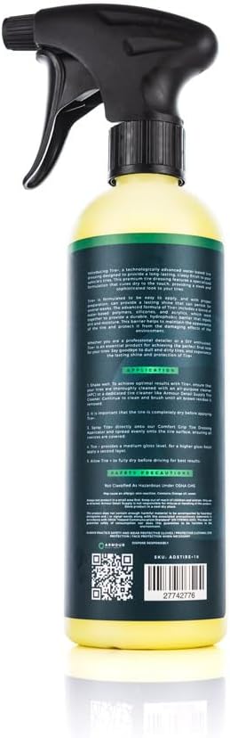 Armour Detail Supply Tire+ Wet Tire Shine, Water-Based Tire Shine Spray for Lasting Shine, All Tires, Non Greasy, Durable and Hydrophobic - 16oz Trigger Spray Bottle