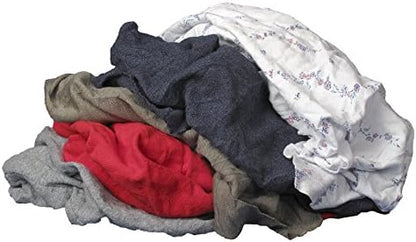 Buffalo Industries (10087PB) Recycled Multicolored T-Shirt Cloth Rags, 8 lb. bag, All-Purpose Rag for Cleaning, Paint Spills and Cleanup, Staining, Polishing, Dusting, Made from Recycled Materials