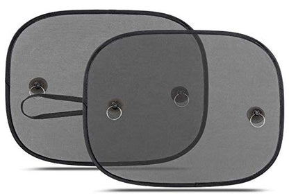 Car Shade for Window Interior Screen Double-Layer Mesh Sun Block, Protect Baby from Sunlight, UV Rays (2 Pcs)