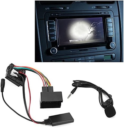 Acouto for RCD 510 Bluetooth Module, Car Microphone with AUX Bluetooth Adapter for RNS 310 510 for RCD 300 310 510, Microphone Adapter Auxiliary Audio Wire 150cm/59in Length Replacement