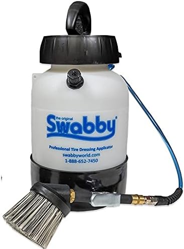 Swabby 1 Gallon Tire Dressing Tank | Keep Tires Clean & Glistening (With 6" Brush)