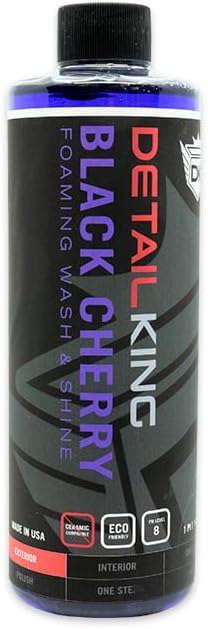 Detail King Black Cherry Car Wash Soap with Wax - Car Wash Shampoo - Glossy Finish - Pint