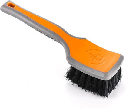 Detail Factory - ProGrip Interior Scrub Brush - Soft Bristles - Rubber Grip for Maximum Stability and Comfort - Curved Head Profile for Better Clearance - Solar Flare