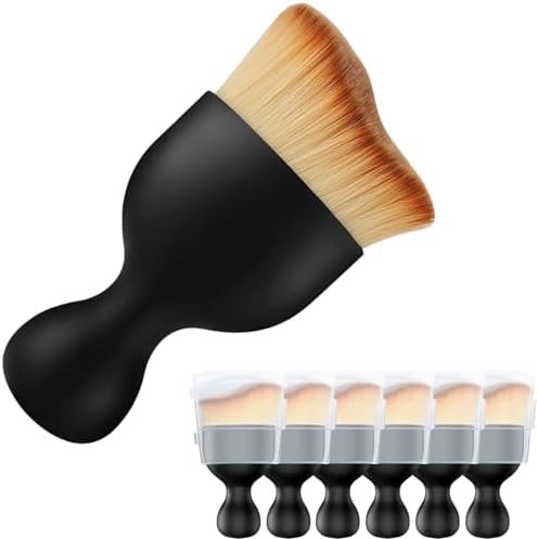Car Brush, Car Interior Detailing Cleaning Soft Brush for Dashboard, AC Vents, Leather, Scratch-Free (Black,6)