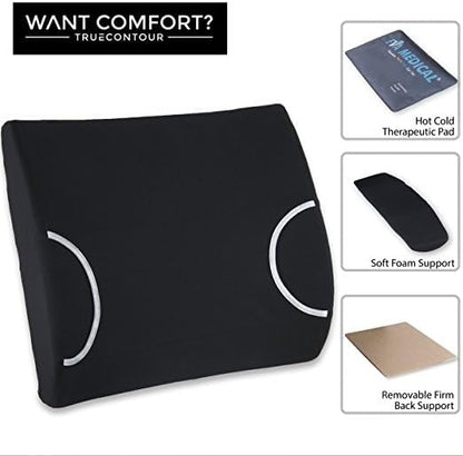 Vaunn Medical Seat Cushion, Lumbar Back Support Pillow for Office Chair with Removable Firm Insert