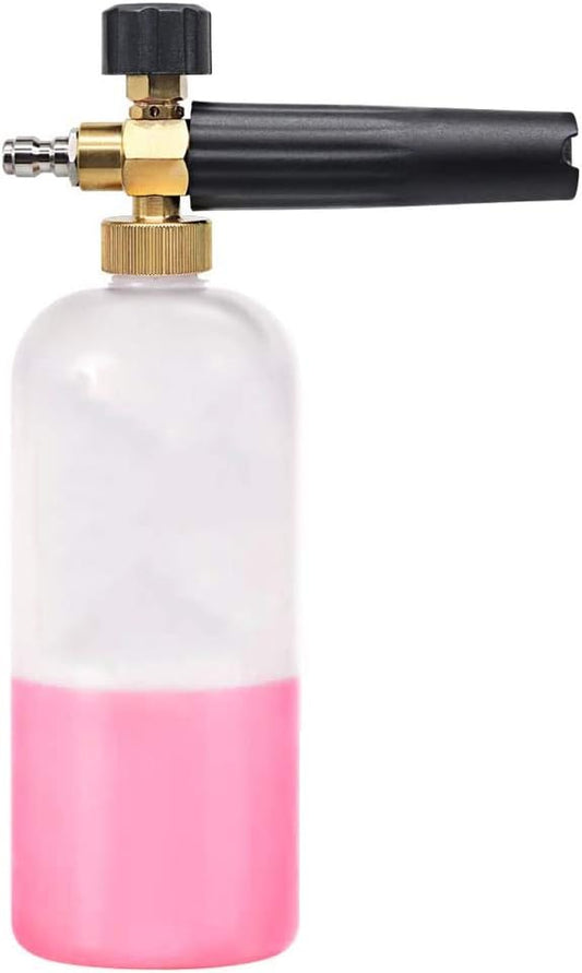 Foam Cannon with 1/4 Inch Quick Connector, 1 Liter Bottle, Professional Grade,uick Release (Up to 3200 PSI)
