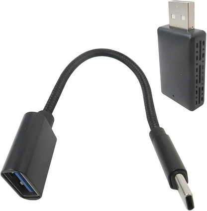 USonline911 Fast and Stable 2-in-1 Upgraded Car Play Wireless Adapter with 5Ghz WiFi and BT 5.0 Transmission Module Plug and Play for Androi-d Auto Wireless Adapter