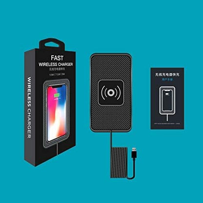 POLMXS Wireless Charger Car Charging pad 15W Fast Wireless Phone Charger Cell Phone Flat Charging mat Compatible with iPhone 11/12/12/14/15 Galaxy S21/S22/S23/24 NOTE10(C3Y)