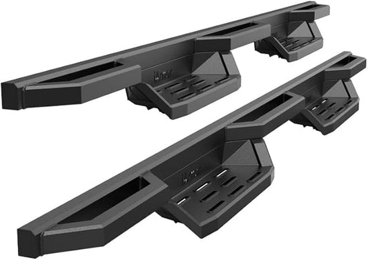 APS Stainless Steel 6.5in Side Bars Pocket Steps Square Tube Rocker Guards Compatible with Ford F250 F350 SuperDuty Crew Cab 99-16