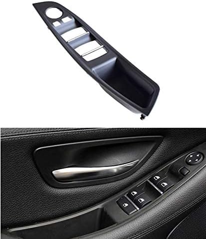 Side Door Handle for BMW 5 Series F10 F11,Inner Door Pull Handle Trim Cover Kits Replacement Window Switch Armrest Panel for BMW 520 523 525 528 530 535 (Black)