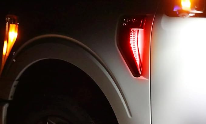 iJDMTOY Brilliant Red LED Background Illumination Lighting Kit Compatible with 2021-up Ford F150 Side Fender Emblem