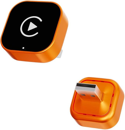 Wireless CarPlay Adapter, 2026 Upgraded Wired to Wireless for Apple CarPlay & Android Auto, 2-in-1 Mini USB, Plug-and-Play Stable Connection (Orange)