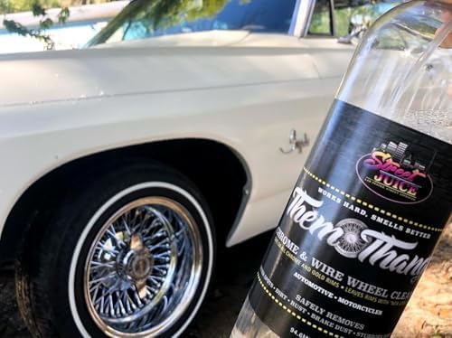 Them Thangz TT-1 Street Juice Products Chrome & Wire Wheel Cleaner Safe for Chrome, Gold, & Powdercoated Wheels Perfect for Cars, Trucks, & Motorcycles - 128 fl oz