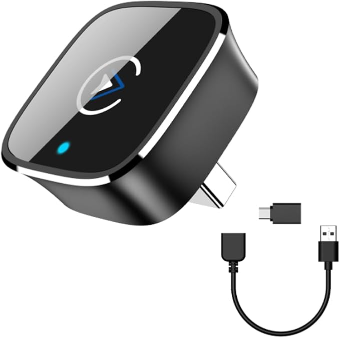 Wireless CarPlay Adapter for iPhone,Mini USB Design,2026 Upgrade with Built-in Wired for Apple CarPlay Plug and Play Fast Stable Connection Car Play for iPhone & Android (A1)