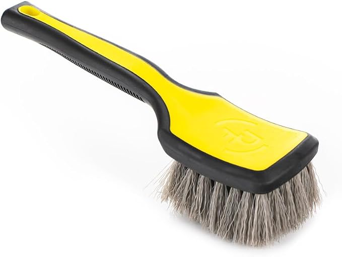 Detail Factory - ProGrip Tire Brush - Ergonomic ProGrip Handle, Stiff Synthetic Bristles, Ergonomic Design, Clean Your Tires with Ease - Live Wire