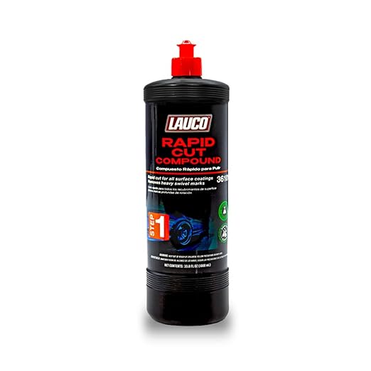 LAUCO Step 1 Rapid-Cut Automotive Polishing Compound – 32oz, Heavy-Cut Formula for Deep Scratch, Oxidation & Sanding Mark Removal, Silicone-Free & Clear-Coat Safe (1000 mL)