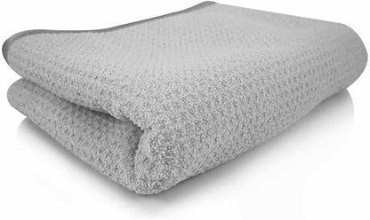 Chemical Guys Waffle Weave Gray Matter Microfiber Drying Towel - 25" x 36",Premium Blend Microfiber Towel with Soft-Banded Edging for Scratch-Free Car Drying,Ultra Absorbent,(Pack of 12)