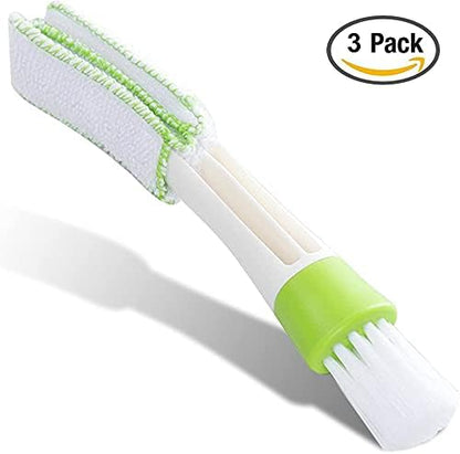 Mini Dust Collector Suitable for Car Vent 3 Piece Set Car Air Conditioner Cleaner and Brush Dust Cloth Tool Suitable for Keyboard Window Leaf Curtain Shutter