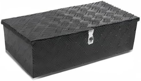 DNA MOTORING Lockable Storage Box, Truck Tool Organizer - Aluminum, 30"x13"x10", Black, Comes With Lock & Keys