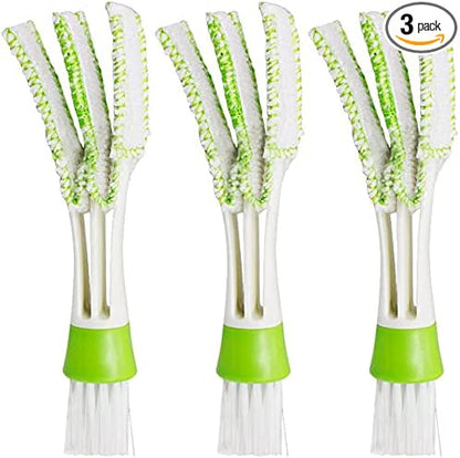 Mini Dust Collector Suitable for Car Vent 3 Piece Set Car Air Conditioner Cleaner and Brush Dust Cloth Tool Suitable for Keyboard Window Leaf Curtain Shutter