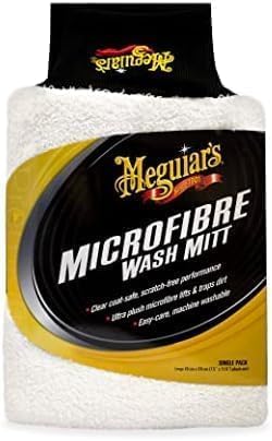 Meguiar's X3002 Microfiber Wash Mitt,Super-Thick,Reusable Wash Mitt for Ultimate Finish,Safe on Clear Coats,Leaving You with A Show Car Finish,(Pack of 6)