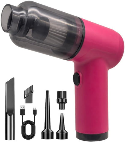 Portable Car Vacuum Cordless,2-in-1 Blow Suction Handheld Cleaner with Multi-Nozzles, Rechargeable Mini Vacuum for Car, Home, Office, Pet Hair, Sofa, Keyboard.