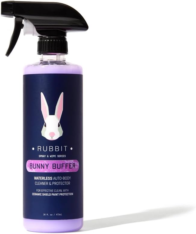 Bunny Buffer, Waterless SiO2 Ceramic Car Wash & Protector, Quick Spray and Wipe Car Cleaner, Detailing Product for Exterior Surfaces, Car Cleaning Supplies, 16 FL Oz