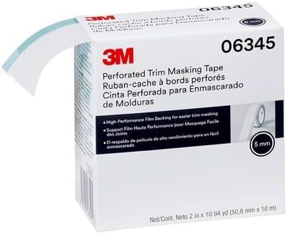 3M Perforated Trim Masking Tape 06345, Molding Paint Protection, Trim Lifting Tape, Hand Tearing, 5 mm Hard Band, 50.8 mm x 10 m