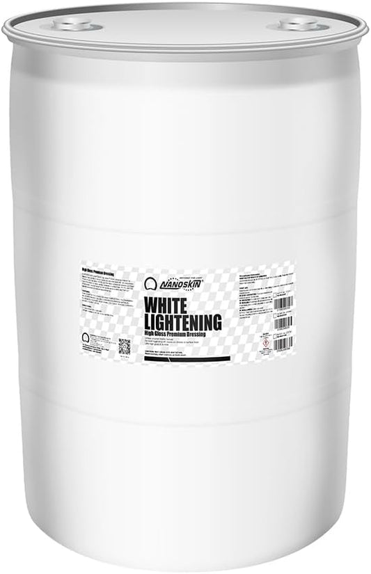 Nanoskin WHITE LIGHTENING Premium Dressing 55 Gallons – Universal Thick Wipe-On Dressing for Car Detailing | Works on Tire, Vinyl, Rubber, Plastic & Trim | For Cars, Trucks, Motorcycles, RVs & More