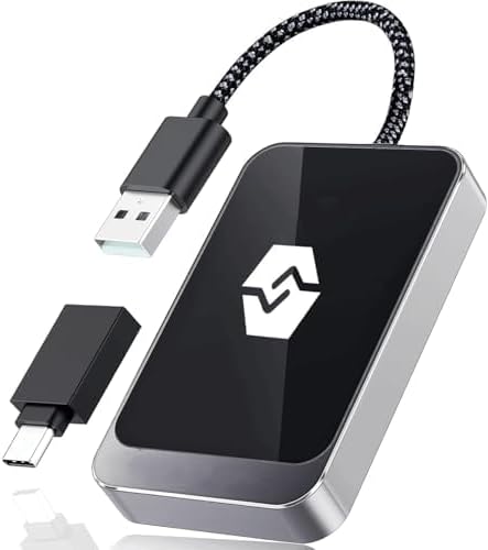 Wireless CarPlay Adapter for Apple iPhone & Android Auto (2026 Upgrade) – Convert Wired to Wireless CarPlay Adapter, Plug & Play, Fast Connection, Stable Performance, iOS 10+ / Android w/USB-C