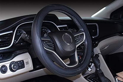 Mayco Bell 2019 New Microfiber Leather Car Extra Large Steering Wheel Cover for Big Trucks (18.3-18.7'', Black)