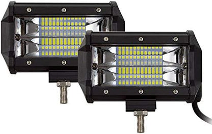 Willpower 2 Pieces 5 inch 72W Flood Led Work Light Bar Driving Boat Off Road Lights for Jeep SUV Truck ATVs, 12V-24V IP67 (5 inch)