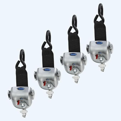 Q’Straint Q-10010 QRT-360 Wheelchair Tie-Down Kit – 4 Fully Automatic Retractors with L-Track Fittings for Vans, Buses & Paratransit Vehicles