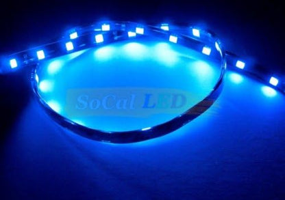 SOCAL-LED LIGHTING 60cm 24" Blue Flexible LED Strips High Power Bright 5050 12 SMD Car DRL Under Dash Accent Light, Waterproof, Cuttable, Pack of 2