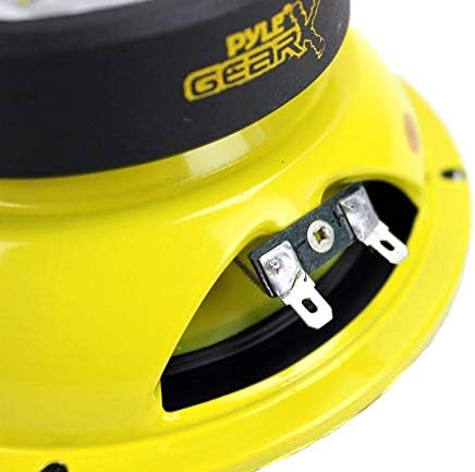 Pyle 6.5 Inch 1200 Watt Car Audio Mid Bass Midrange Subwoofer Speaker Set with Yellow CD P P Cone, 4 Ohm Impedance, and Edge Suspension, 2 Pair