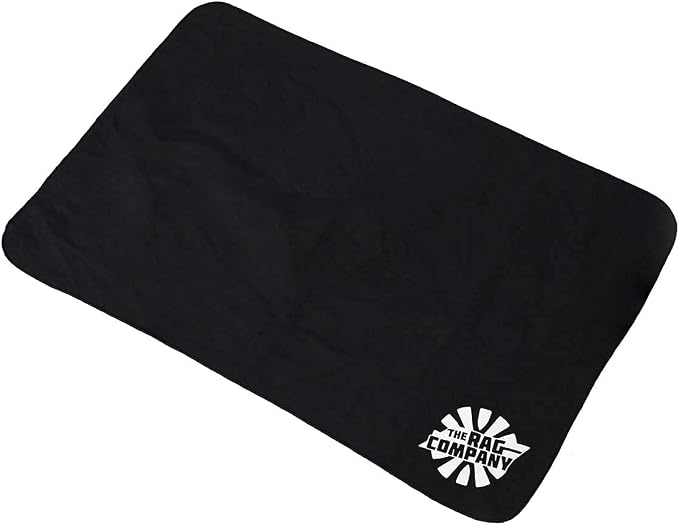 The Rag Company - "Fender Defender - Premium Microfiber Suede Cloth, Autobody & Paint Damage Protection, 250gsm, 24in x 36in, Black (2 Pack)