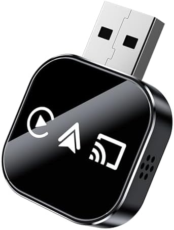 Wireless Carplay & Android Auto Adapter, Plug and Play, Compatible with Multiple Car Models (Black)