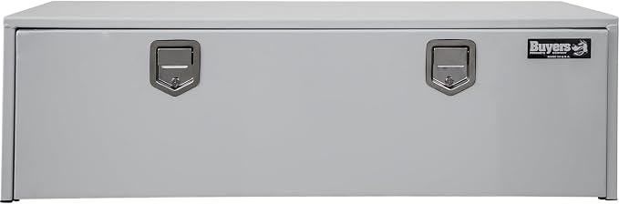 Buyers Products 1702215 Steel Underbody Truck Tool Box 18 x 18 x 60 Inch, White Powder-Coated 14 Ga Steel, Locking Stainless Paddle Latch, Drop Door, Weather-Resistant, Made in USA