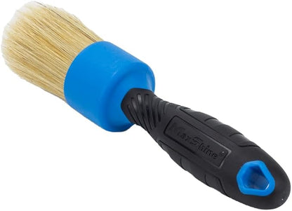 Maxshine Stubby Detailing Brush - Premium Detail Brush with 100% Natural Boar Hair Mixed Fiber for Auto, Wheels, Engine, Interior, Air Vents Cleaning - Bestselling Tool - Blue