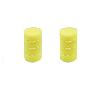 10 Pcs 3 Inch Polishing Pad Foam Drill Sponge Buffing Pads 80mm Flocking Car Buffer for Detail Polisher Waxing Cleaning(Flat Yellow)